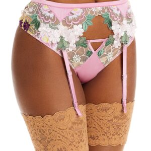 Fleur du Mal Jardin Embroidery Garter Belt