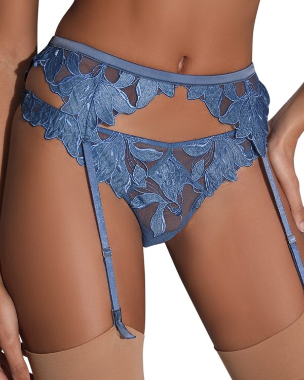 Fleur du Mal Lily Embroidered Garter Belt