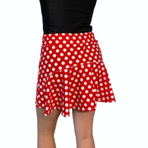 Flutter Golf Skort W/Pockets Red & White Polka Dot Minnie Print - Tennis, Running, Skirt