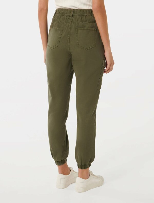 Forever New Women's Darcy Cuffed Cargo Pants in Khaki, Size 12 100% Cotton