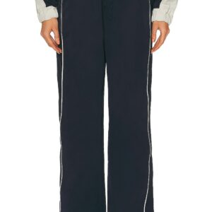 GRLFRND Cinched Waist Wide Leg Pant in Navy & Ivory - Navy. Size XS (also in M, XXS).