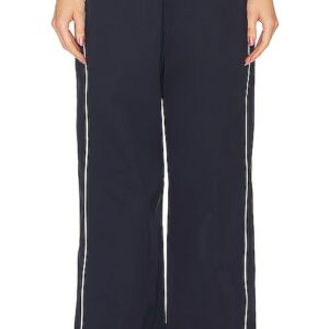 GRLFRND Cinched Waist Wide Leg Pant in Navy. Size XS, XXS.