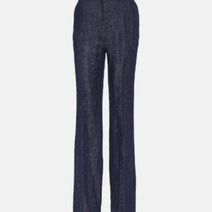 Gabriela Hearst Tailored linen denim wide-leg pants