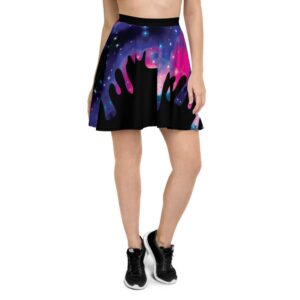 Galaxy Drip Skater Skirt, Circle Full Skirt