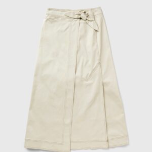 Ganni Herringbone Canvas Long Wrap Skirt women Skirts beige in size:S