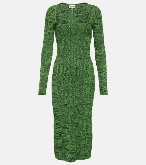 Ganni Ribbed-knit midi dress