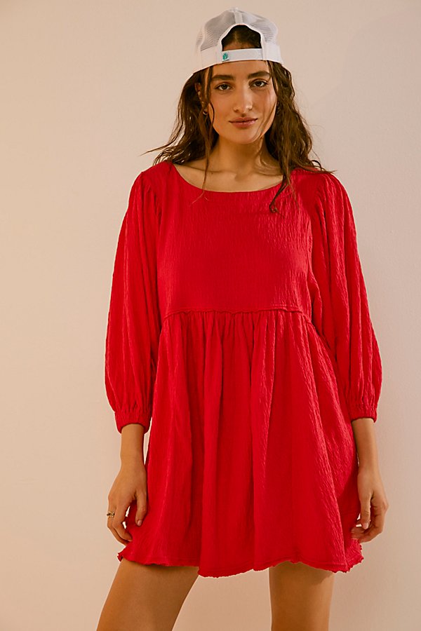 Get Obsessed Babydoll Dress at Free People in Barbados Cherry, Size: XS