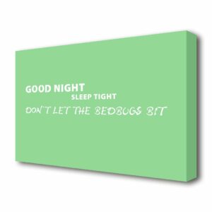 'Good Night Sleep Tight' - Wrapped Canvas Textual Art Print in Green