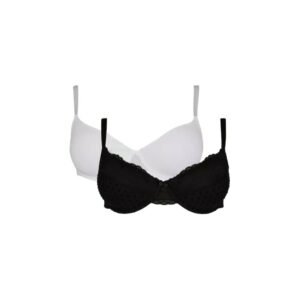 Gorgeous Womens/Ladies T-Shirt Bra (Pack of 2) (34G) (Black/White)