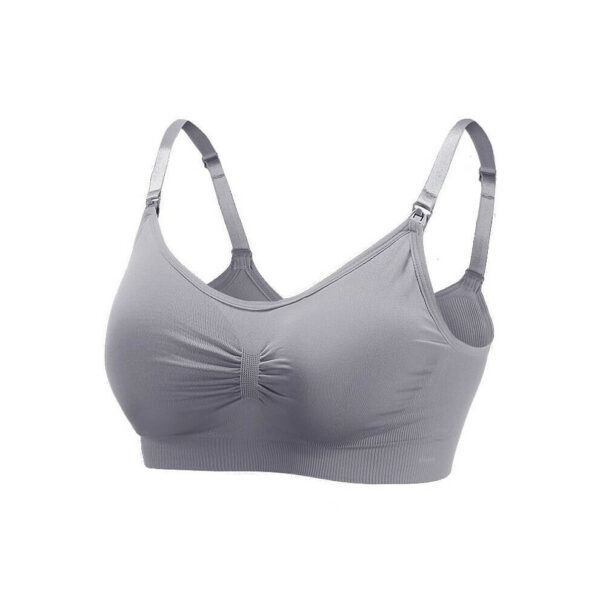 (Gray, L) Seamless gather underwear maternity nursing bra