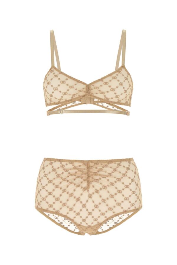 Gucci Beige Mesh Lingerie Set