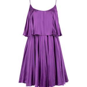 Halston Heritage Purple Silk Tiered Mini Dress