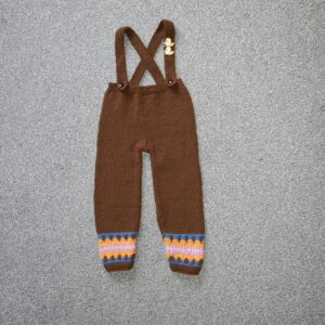 Hand Knitted Baby Leggings, Romper, Handmade Pants With Straps, Dungarees, Overalls, Size 9-12 Months