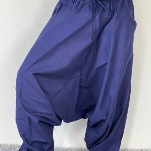 Hb0011 Navy Blue Harem Pants Unisex Low Crotch Yoga Trousers, Crotch Yoga Pants