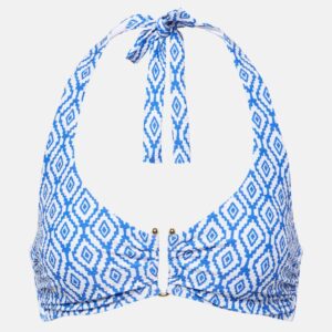 Heidi Klein Sardinia printed halterneck bikini top