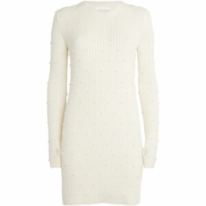 Helmut Lang Cotton Embellished Sweater Dress