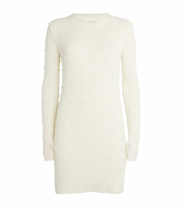 Helmut Lang Cotton Embellished Sweater Dress