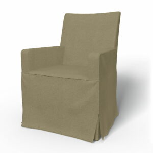 IKEA - Henriksdal, Chair cover w/ armrests, long skirt box pleat, Beach Beige, Outdoor - Bemz