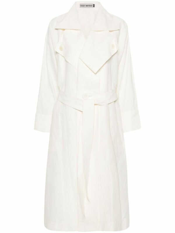 ISSEY MIYAKE- Linen Belted Trench Coat