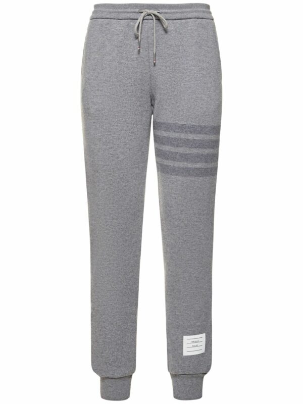 Intarsia Stripe Wool Jersey Joggers