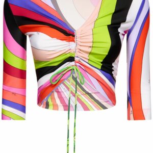 Iride Printed Lycra Crop Top