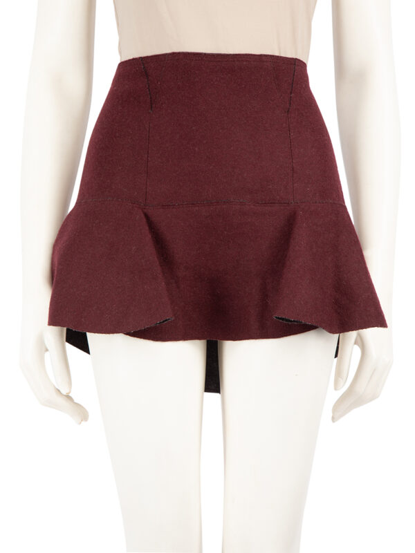 Isabel Marant Burgundy Ruffle Accent Mini Skirt