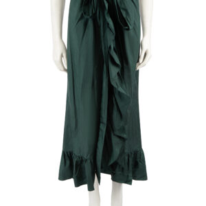 Isabel Marant Green Ruffle Trimmed Wrap Midi Skirt