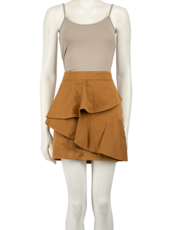 Isabel Marant Isabel Marant �toile Brown Ruffle Accent Mini Skirt