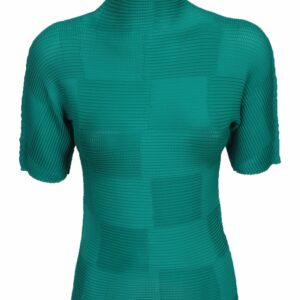 Issey Miyake Pleated Green Top