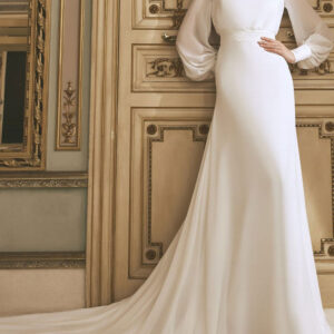 Ivory Boho Mermaid Wedding Dress With Train A-Line Long Sleeves Jewel Neck Backless Bridal Gowns Free Customization