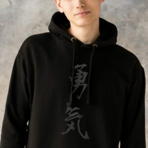 Japanese Hoodie Yuki Courage Japan Calligraphy Anime Manga Ninja Bushido Martial Arts Men's Womens Sweatshirt Printed Hooded Top