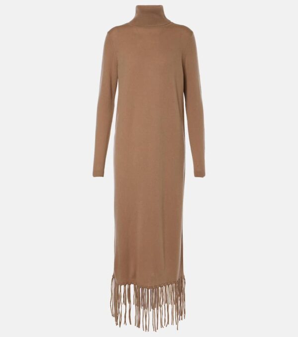 Jardin des Orangers Fringed cashmere and wool sweater dress