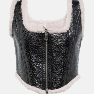 Jean Paul Gaultier Laminated leather and shearling corset