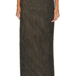 Jean Paul Gaultier Tennis Stripes Low Waist Trouser Skirt in Brown & Ecru - Brown. Size 36 (also in 40).