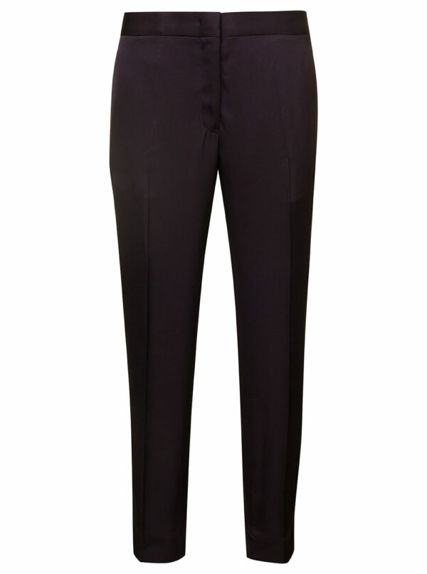 Jil Sander Black Slightly Cropped Tailored Pants In Viscose Woman