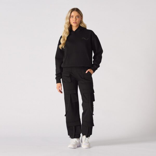 Joggers Women Straight Leg With Tassel Detail Black | Cargo Jogger Trousers For Gift Friend