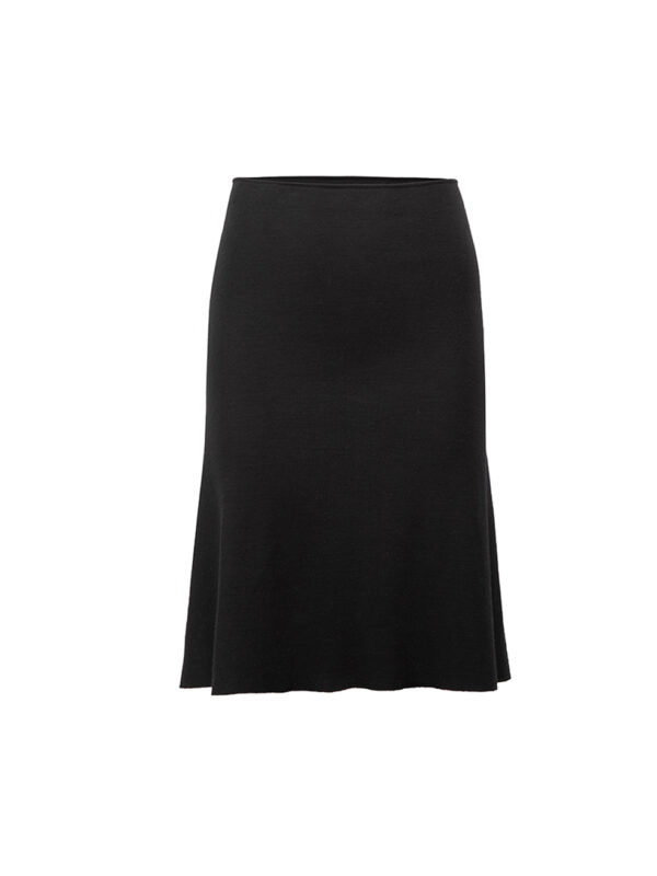 Joseph Black Wool Ruffle Accent A Line Skirt