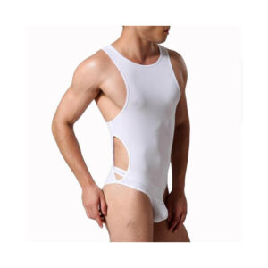 KWAN.Z male corset ice silk bodysuit men masculino buckle one-piece underwear shapewear for men jumpsuit faja reductora hombre