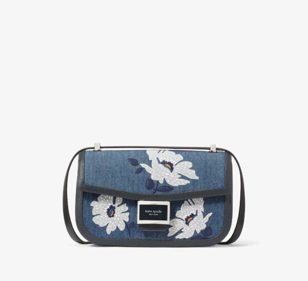 Katy Embellished Denim Medium Convertible Shoulder Bag