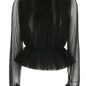 Khaite Pleated Transparent Tulle Top