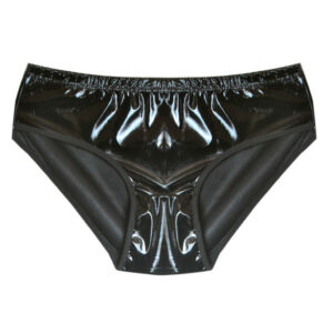 ((L)) Black PVC Women's Knickers Soft Underwear Panties