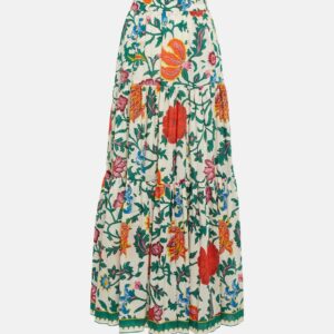 La DoubleJ Big tiered cotton and silk maxi skirt