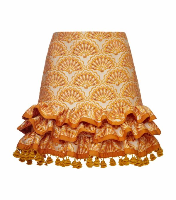 La Doublej Embroidered Ruffle Pincho Mini Skirt