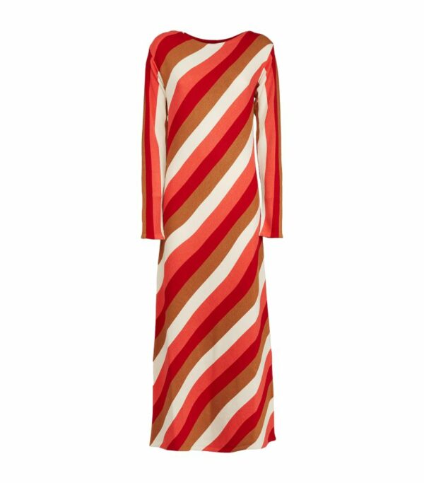 La Doublej Striped Knit Swing Maxi Dress