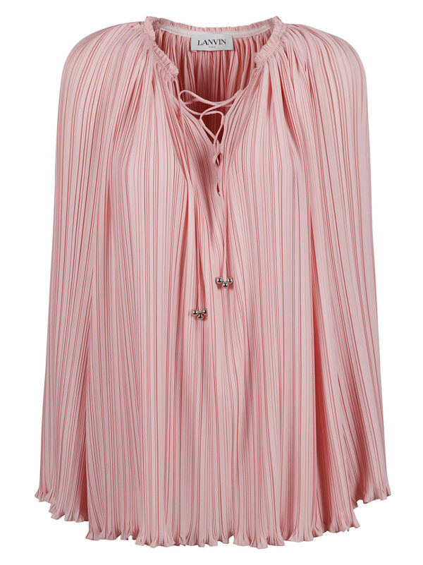 Lanvin Tie-neck Pleated Top