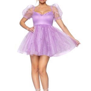 Lavender Irridescent Organza Babydoll Dress Fancy Dress Costume