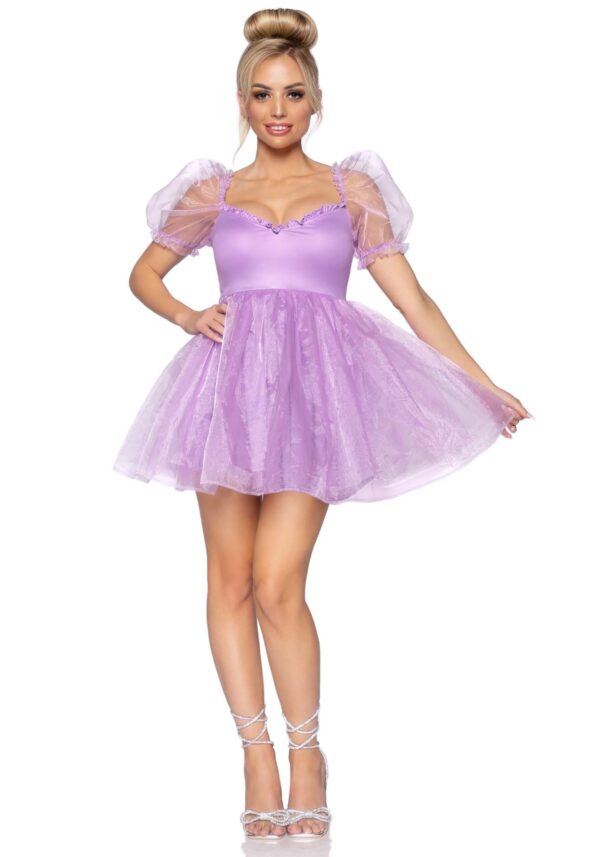 Lavender Irridescent Organza Babydoll Dress Fancy Dress Costume