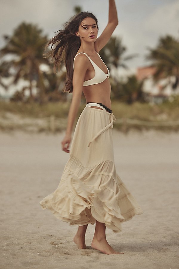 Like A Mermaid Maxi Skirt by free-est at Free People in Wet Plaster, Size: XL