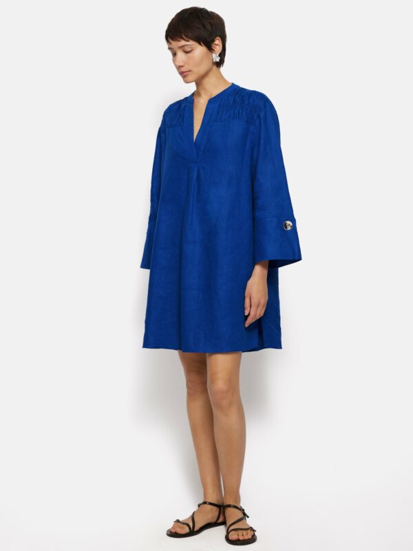 Linen Kaftan Dress Blue