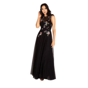 Little Mistress Womens/Ladies Hallie Sequin Embroidered Maxi Dress (8 UK) (Black)